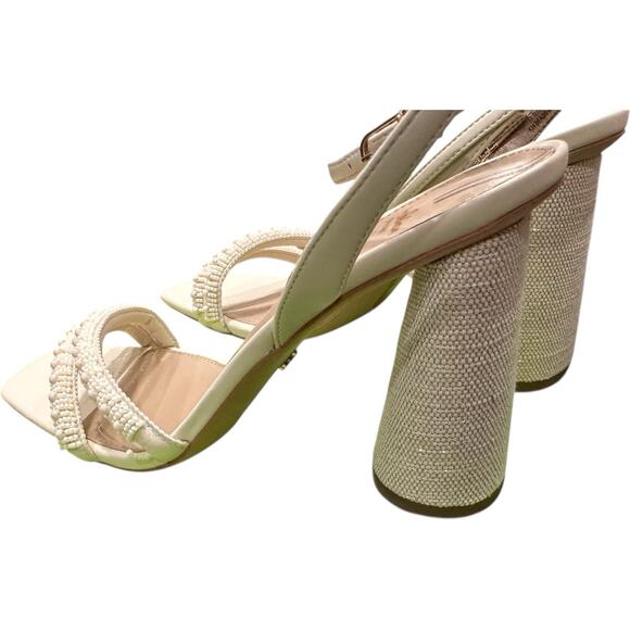 Sam Edelman Cream Block Heel Sandals - Picture 3 of 13